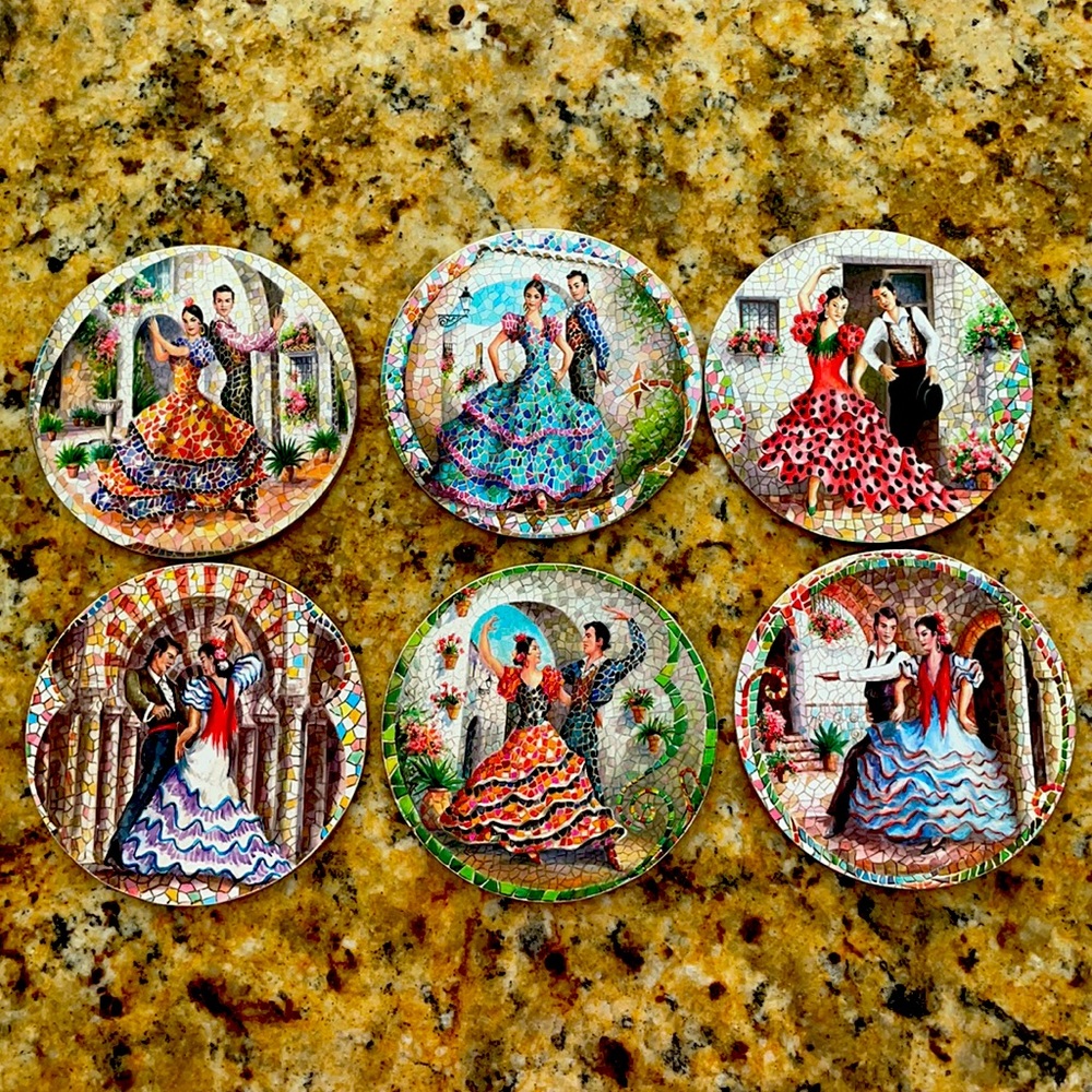 Spanish flamenco themed coaster set